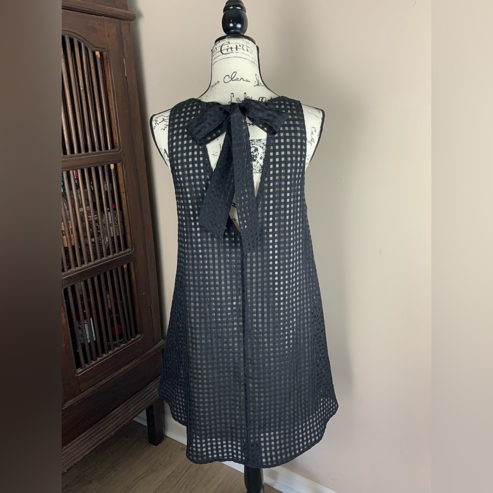 Wishlist Black Sleeveless Gingham A-Line Dress